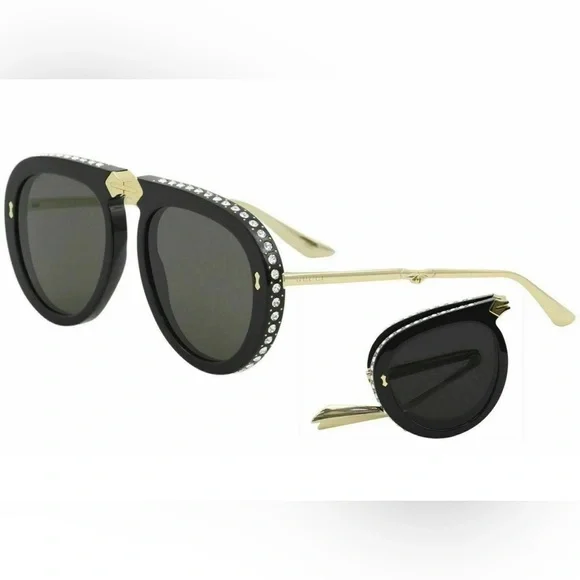 Gucci Black Crystal-Studded Sunglasses s-l400.jpg main image 3